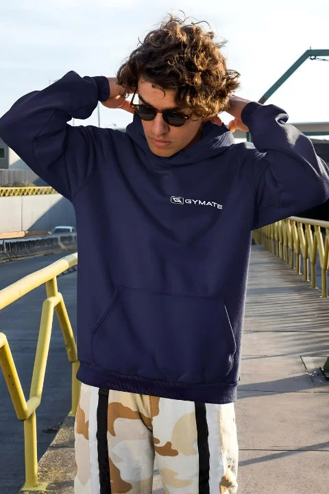 Hoodie for casual cool-weather looks -Hoodie for hoodie for athletic training -Mens Sports Hoodie Essentials Range Navy [Chest white logo]