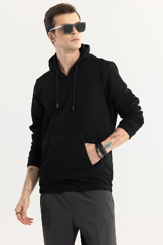 Hoodie for laid-back weekend style -Hoodie for hoodie with graphic logo -Supine Black Hoodie