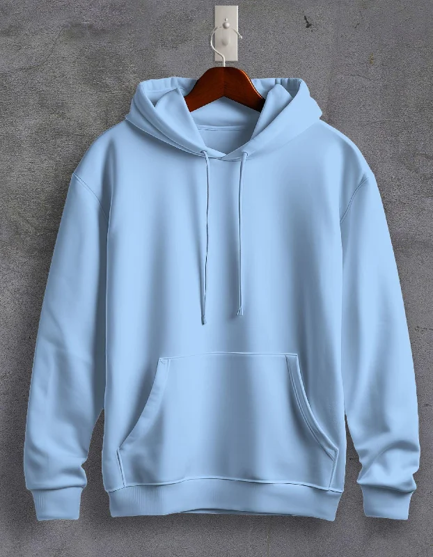 Hoodie for comfortable workout and lounge wear -Hoodie for running shoes -Baby Blue Plain Unisex Hoodie For Men/Women