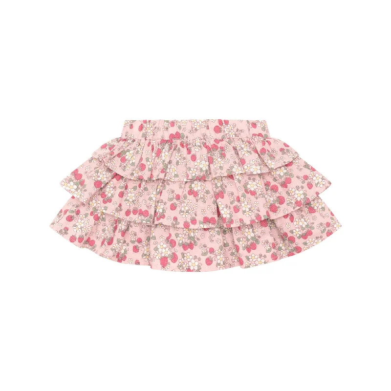 Skirts for trendy family picnics -Huxbaby Vintage Strawberry Frill Skirt - Blush