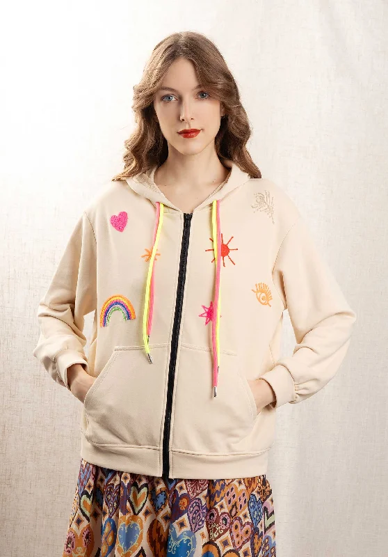 Jacket for trendy rainy day wear -Jacket 8887 Beige