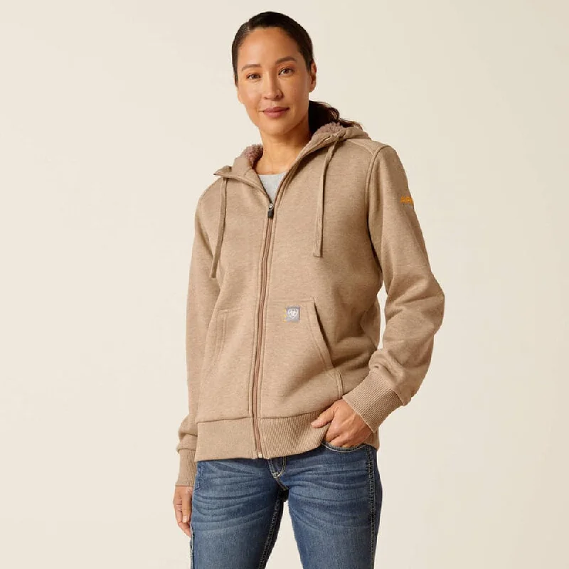 Hoodie for stylish fall day hoodie fashion -Hoodie for hoodie for travel comfort -Ariat P30442 Women's Rebar All-Weather Sherpa Full Zip Hoodie