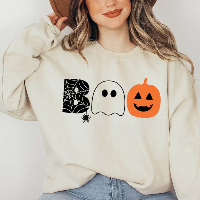 Sweatshirt for cozy and fashionable looks -Sweatshirts for fun day trips -Halloween Boo Pumpkin Sweatshirt