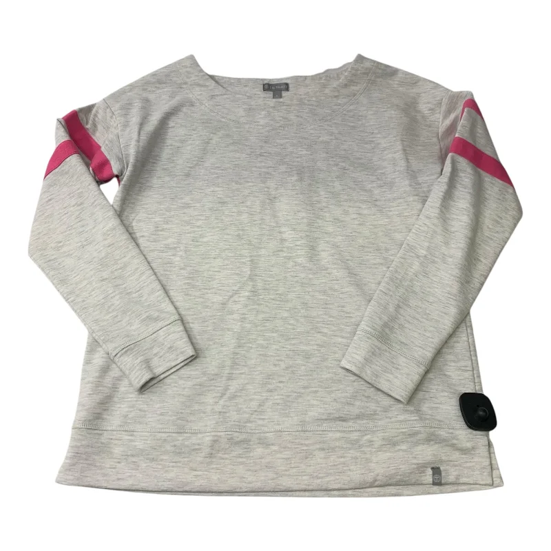 Sweatshirt for sporty casual outfits -Sweatshirts for everyday comfort -Sweatshirt Crewneck By Talbots In Grey & Pink, Size: S