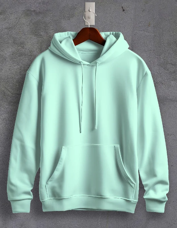 Hoodie for chic and comfortable layering looks -Hoodie for minimalist hoodie -Mint Plain Unisex Hoodie For Men/Women