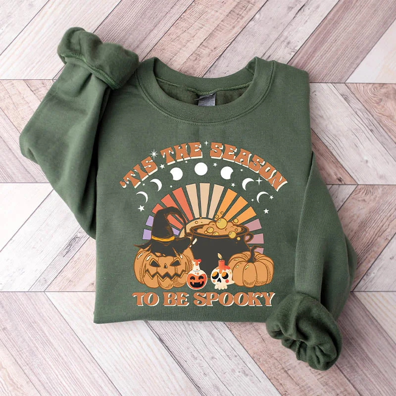 Sweatshirt for sporty casual fashion -Sweatshirts for chilling with friends -Tis The Season To Be Spooky Sweatshirt