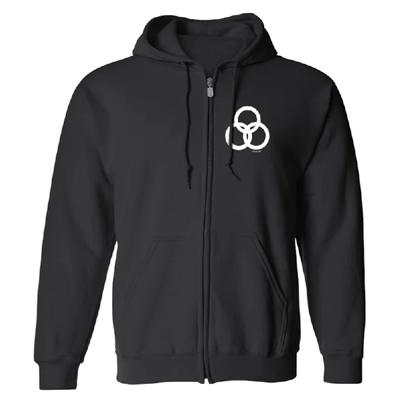 Hoodie for comfortable chilly mornings -Hoodie for hoodie for fitness enthusiasts -The Walking Dead: World Beyond Three Circle Entity Fleece Zip-Up Hooded Sweatshirt