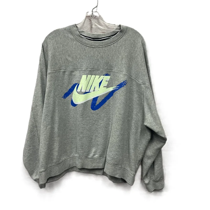 Sweatshirt for comfortable and chic weekend wear -Sweatshirts for casual evening events -Athletic Sweatshirt Crewneck By Nike Apparel In Grey, Size: Xl