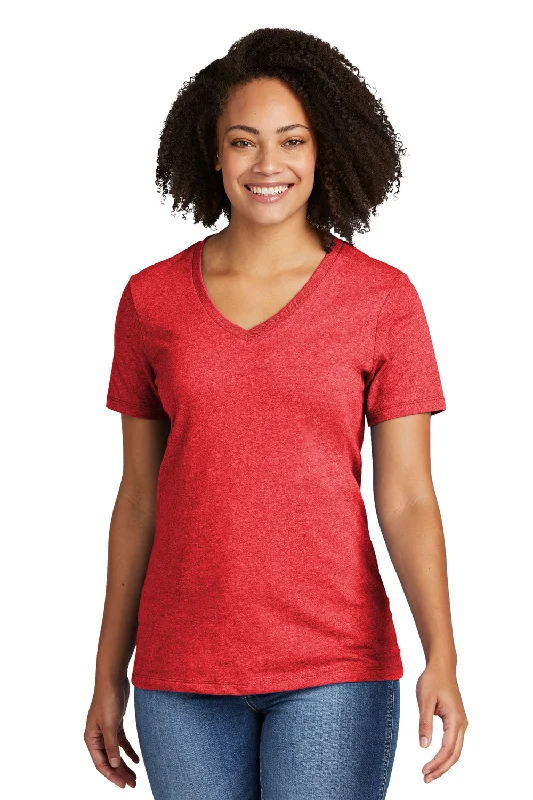 workout tank t-shirts -Allmade Womens Recycled Short Sleeve V-Neck T-Shirt - Heather Red