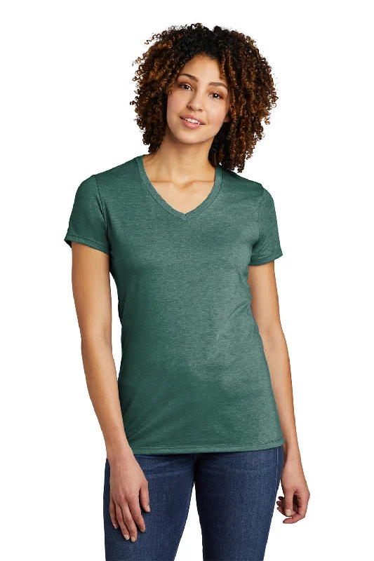 polo t-shirts preppy -Allmade Womens Short Sleeve V-Neck T-Shirt - Deep Sea Green