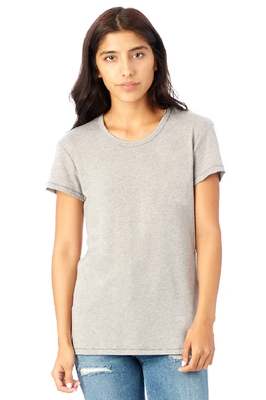 minimalist t-shirts sleek -Alternative Womens Keepsake Vintage Jersey Short Sleeve Crewneck T-Shirt - Smoke Grey