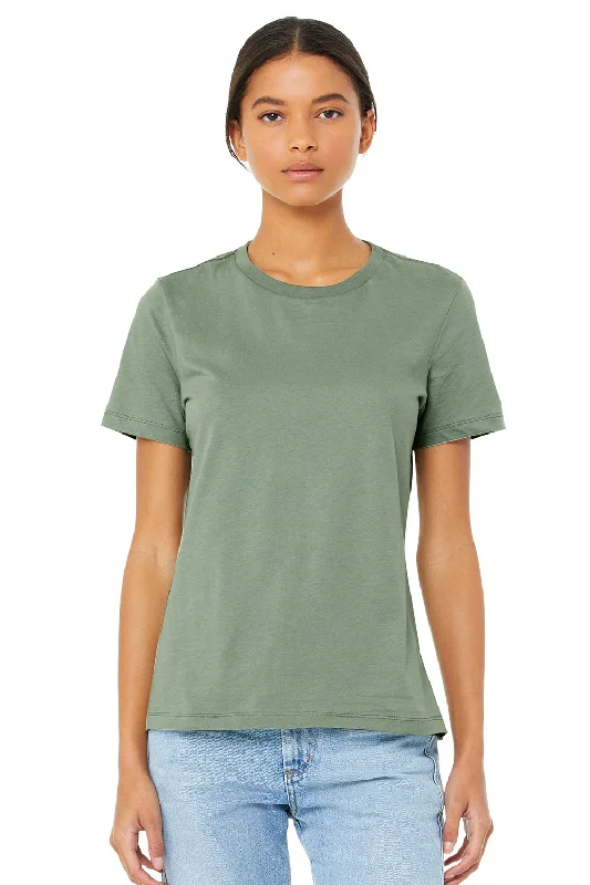 gaming workout t-shirts -Bella + Canvas Womens Relaxed Jersey Short Sleeve Crewneck T-Shirt - Sage Green