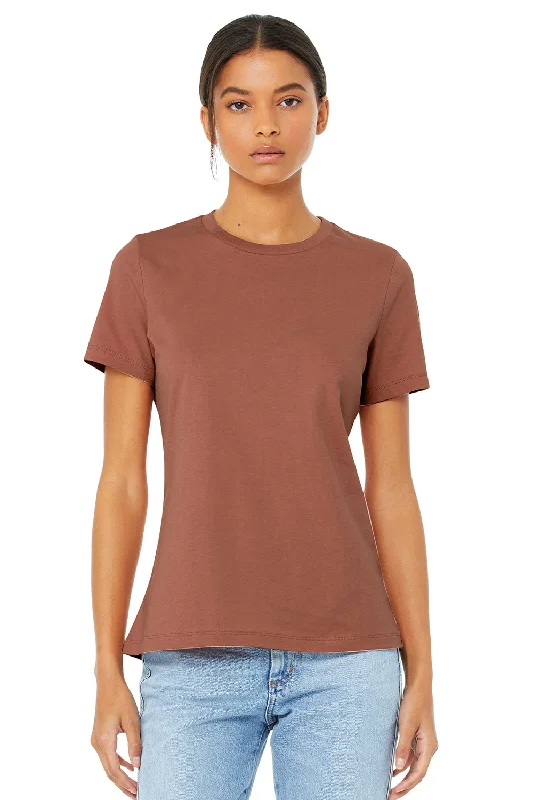 custom workout t-shirts -Bella + Canvas Womens Relaxed Jersey Short Sleeve Crewneck T-Shirt - Terracotta