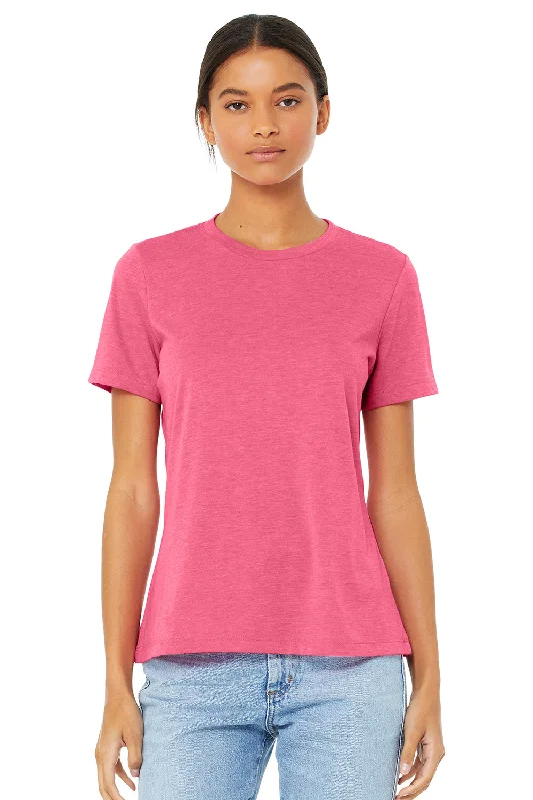 vintage long sleeve t-shirts -Bella + Canvas Womens Short Sleeve Crewneck T-Shirt - Charity Pink