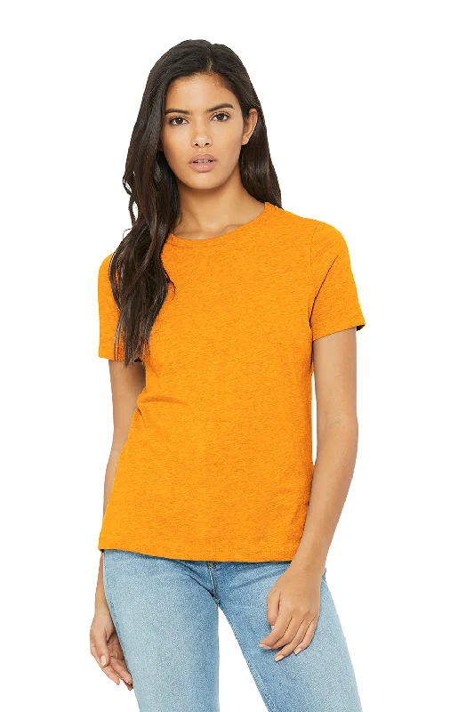 solid travel t-shirts -Bella + Canvas Womens CVC Short Sleeve Crewneck T-Shirt - Heather Marmalade