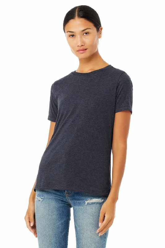 abstract kids t-shirts -Bella + Canvas Womens CVC Short Sleeve Crewneck T-Shirt - Heather Navy Blue