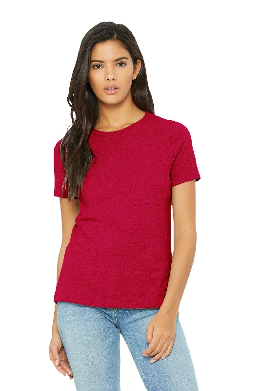 white eco t-shirts -Bella + Canvas Womens CVC Short Sleeve Crewneck T-Shirt - Heather Red