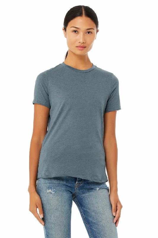 eco holiday t-shirts -Bella + Canvas Womens CVC Short Sleeve Crewneck T-Shirt - Heather Slate Blue