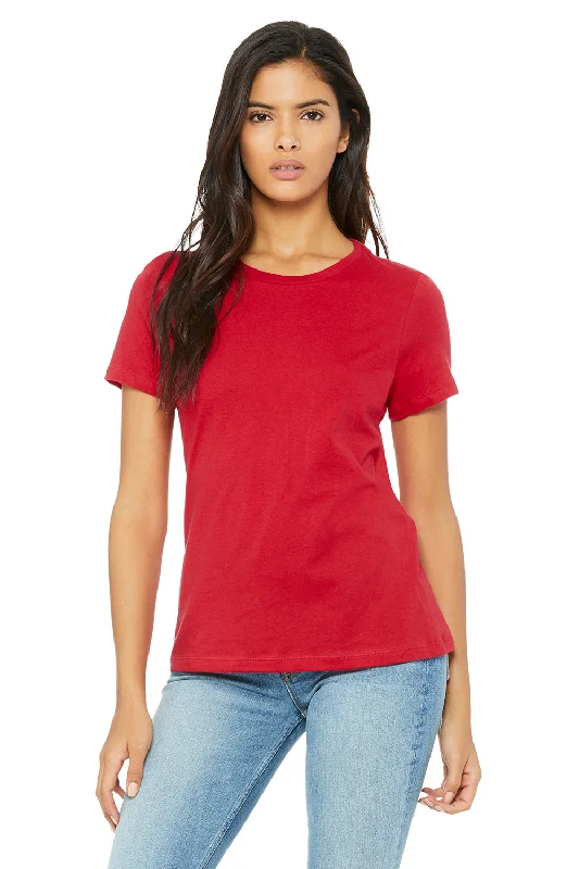 holiday t-shirts themed -Bella + Canvas Womens Relaxed Jersey Short Sleeve Crewneck T-Shirt - Red