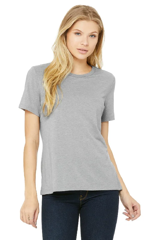 floral holiday t-shirts -Bella + Canvas Womens Short Sleeve Crewneck T-Shirt - Athletic Grey