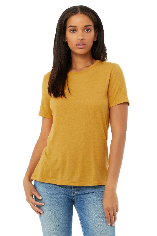 custom sports t-shirts -Bella + Canvas Womens Short Sleeve Crewneck T-Shirt - Mustard Yellow