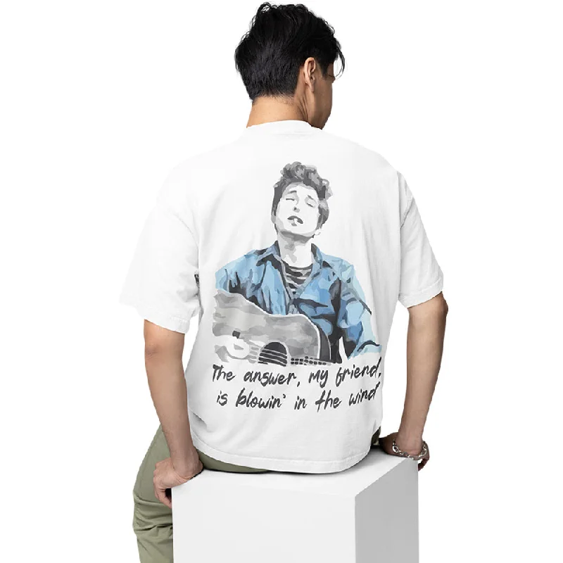 baseball long sleeve t-shirts -Bob Dylan Oversized T shirt - Blowin' In The Wind