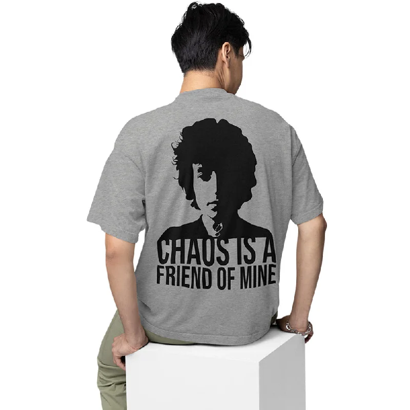 black long sleeve t-shirts -Bob Dylan Oversized T shirt - Chaos Is a Friend Of Mine