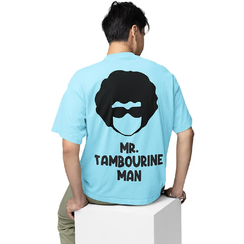 cropped printed t-shirts -Bob Dylan Oversized T shirt - Mr. Tambourine Man