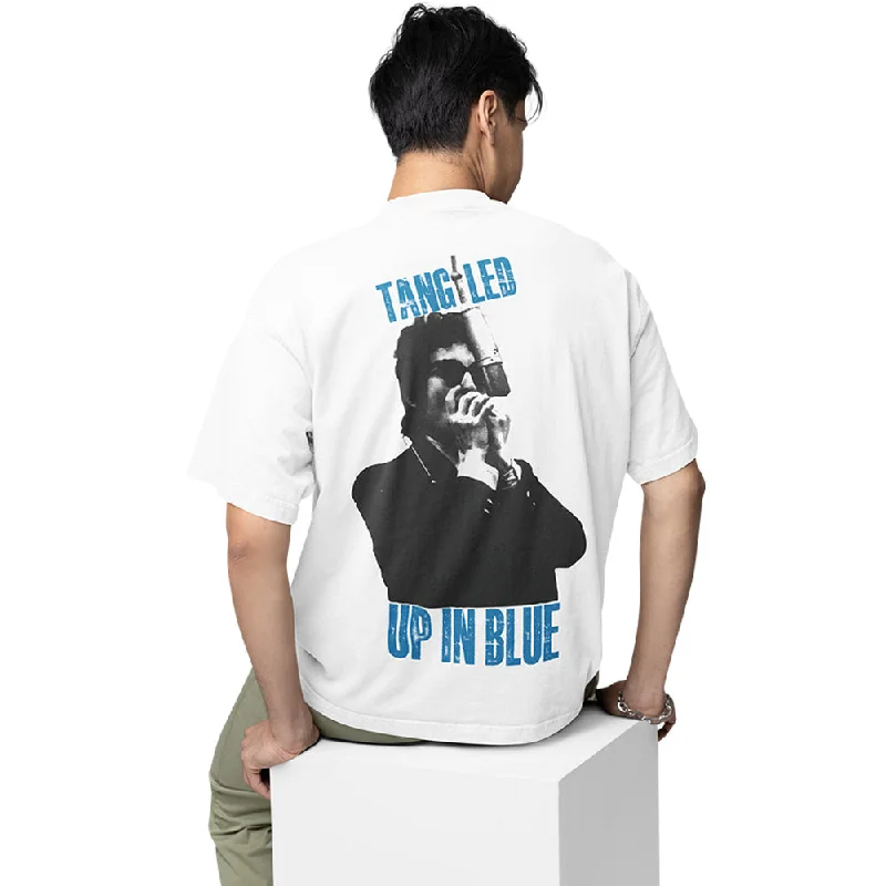 solid printed t-shirts -Bob Dylan Oversized T shirt - Tangled Up In Blue