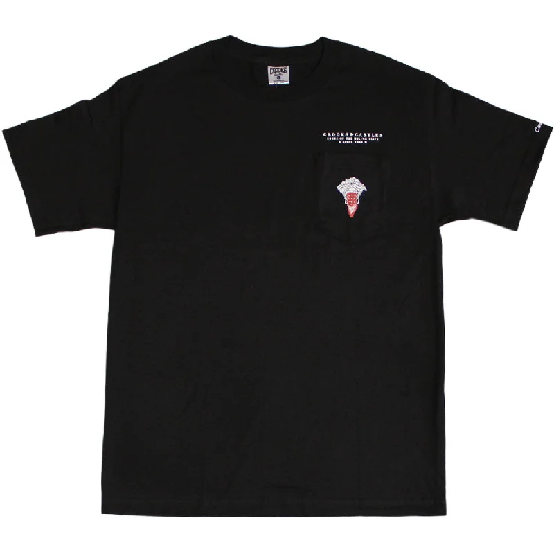 baseball eco t-shirts -Crooks & Castles Bandito Medusa Pocket T-shirt Black