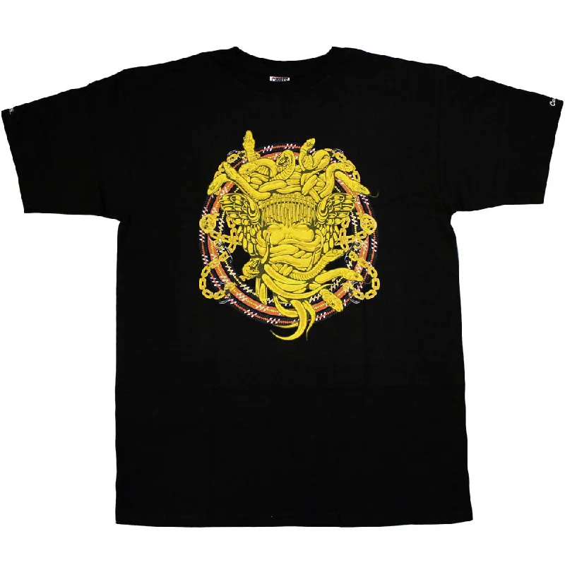 funny long sleeve graphic t-shirts -Crooks & Castles Medusa Mountaineer T-Shirt Black