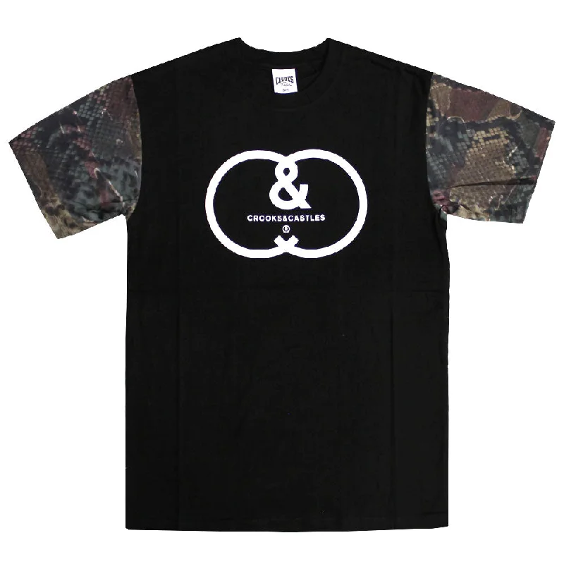 sports printed t-shirts -Crooks & Castles Verminum Crew T-Shirt Black Multi