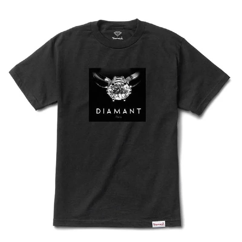 custom plain t-shirts -Diamond Supply Co Diamant Paris T-shirt Black