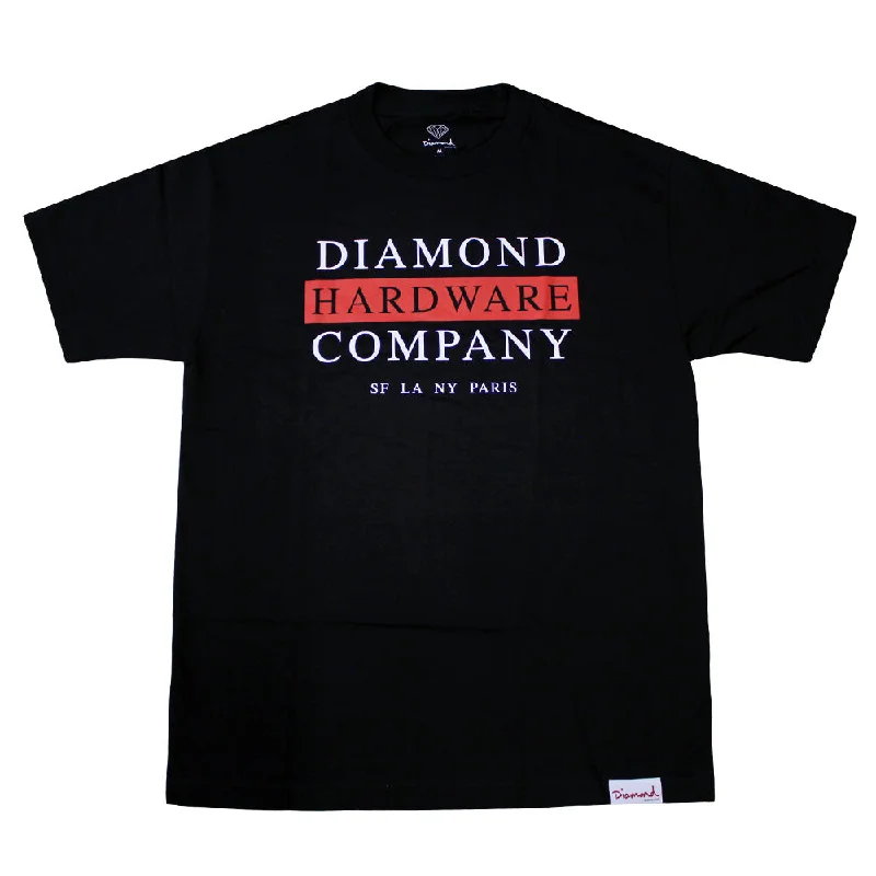 solid plain t-shirts -Diamond Supply Co Hardware Stack T-shirt Black