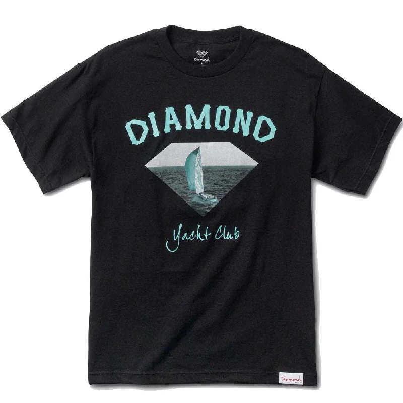 casual couple t-shirts -Diamond Supply Co OG Yacht Club T-shirt Black