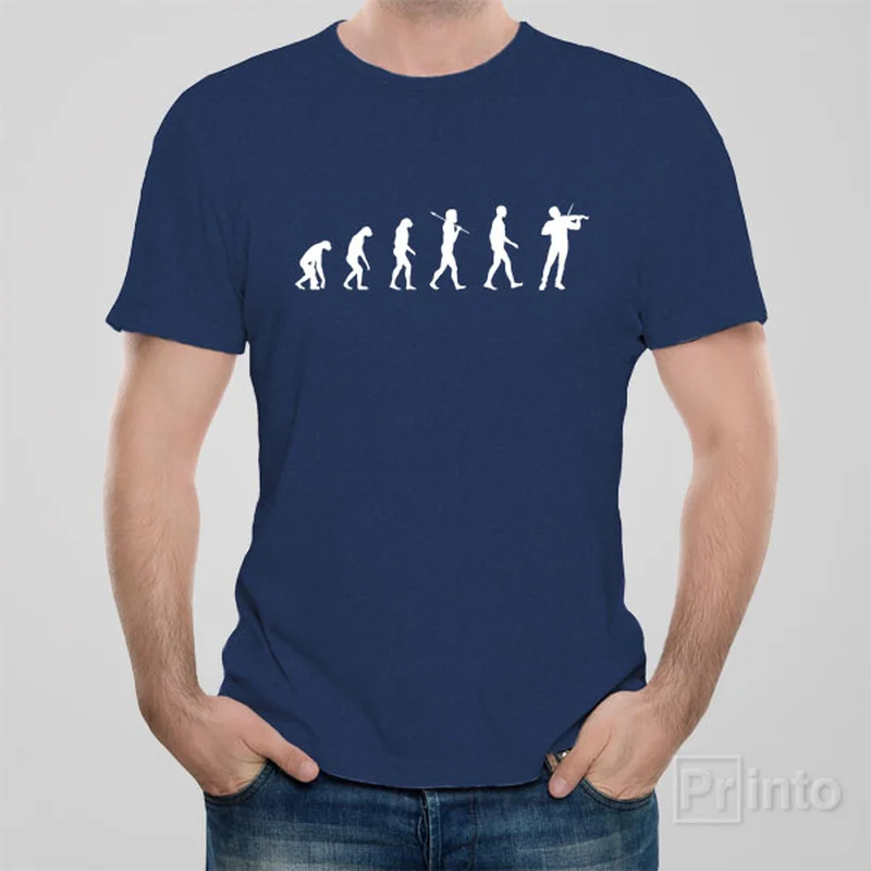 organic long sleeve t-shirts -Evolution of violinist T-shirt