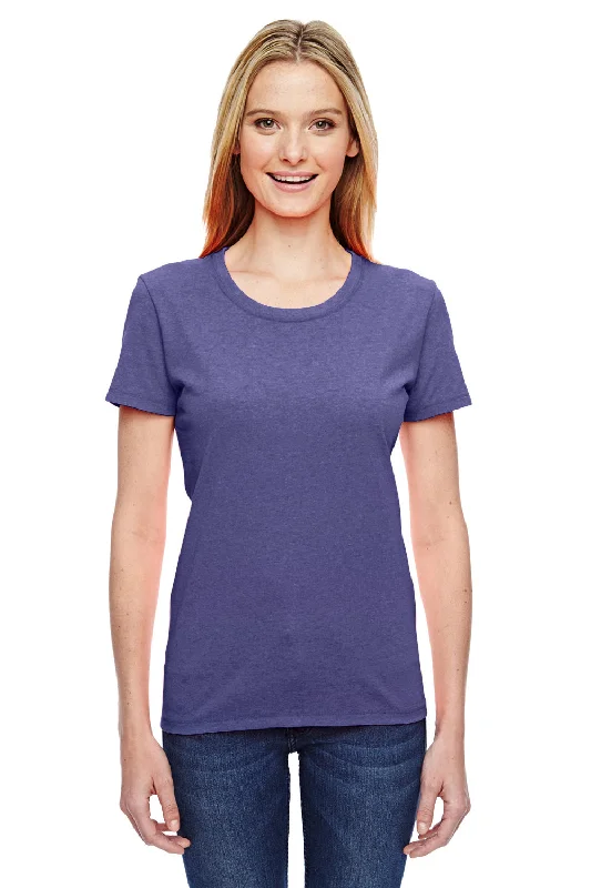 solid black t-shirts -Fruit Of The Loom Womens HD Jersey Short Sleeve Crewneck T-Shirt - Heather Retro Purple