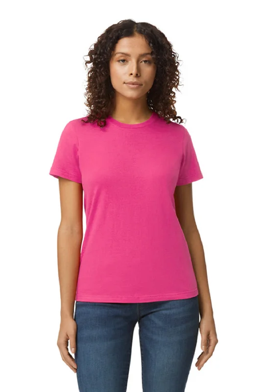 black streetwear t-shirts -Gildan Womens Softstyle Short Sleeve Crewneck T-Shirt - Heliconia Pink