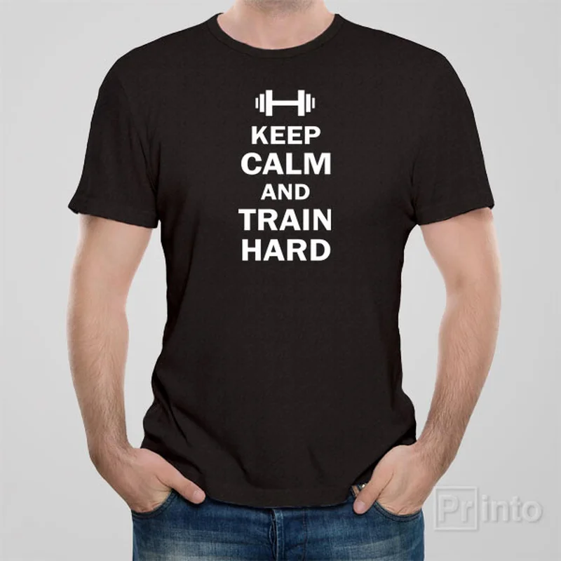 organic eco t-shirts -Keep calm and train hard - T-shirt