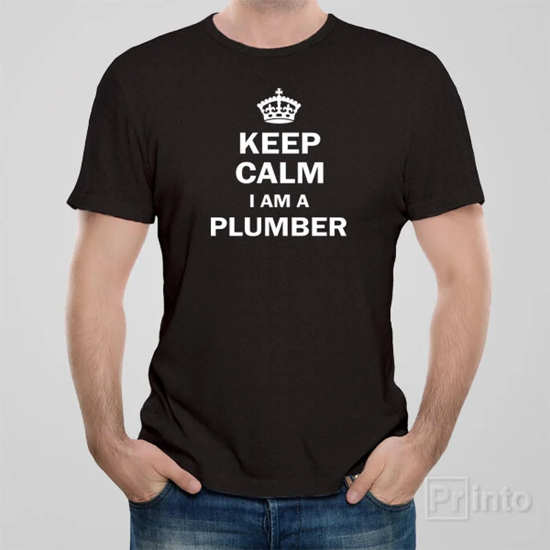 v-neck t-shirts women -Keep calm. I am a plumber - T-shirt