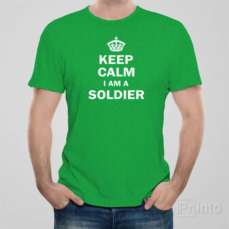 tie-dye long sleeve graphic t-shirts -Keep calm I am a soldier - T-shirt