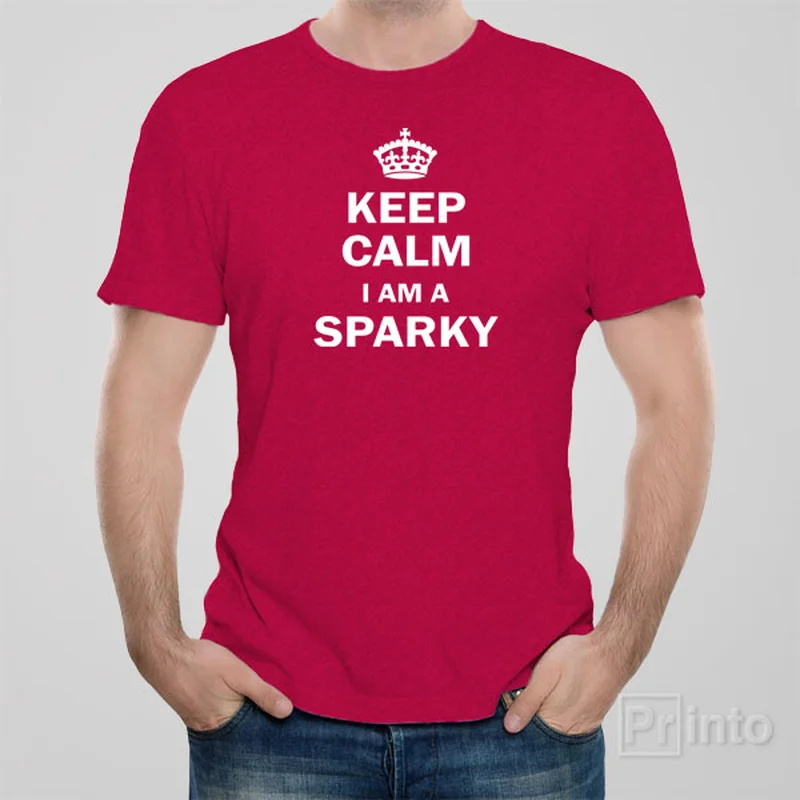 eco holiday t-shirts -Keep calm. I am a sparky - T-shirt