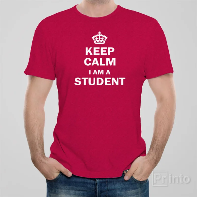 white long sleeve t-shirts -Keep calm I am a student - T-shirt