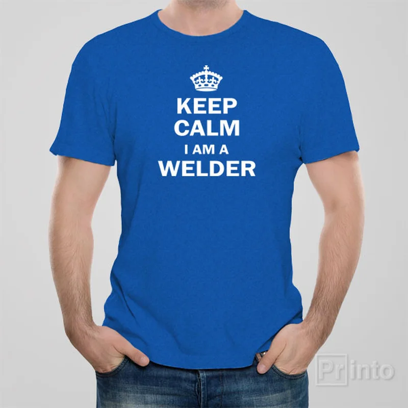 vintage printed t-shirts -Keep calm I am a welder - T-shirt