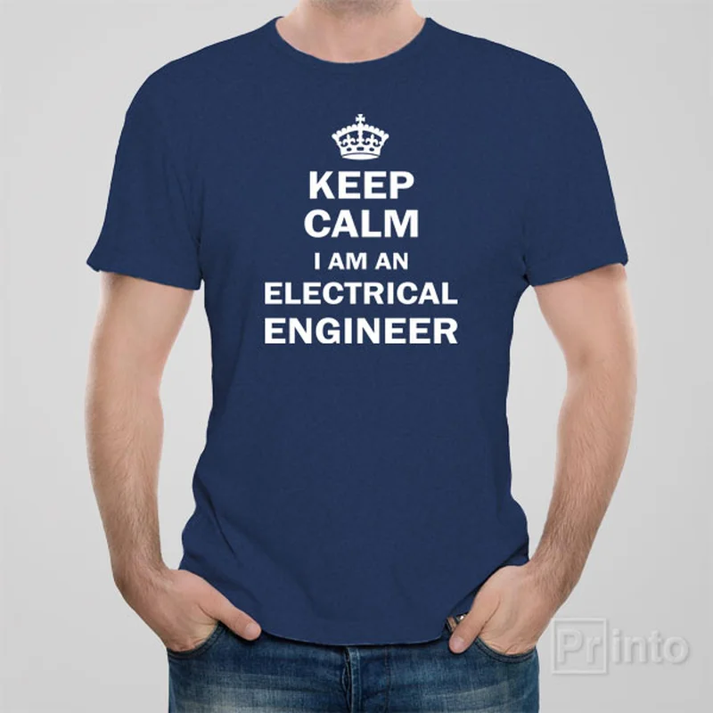 baseball cotton t-shirts -Keep calm I am an electrical engineer T-shirt