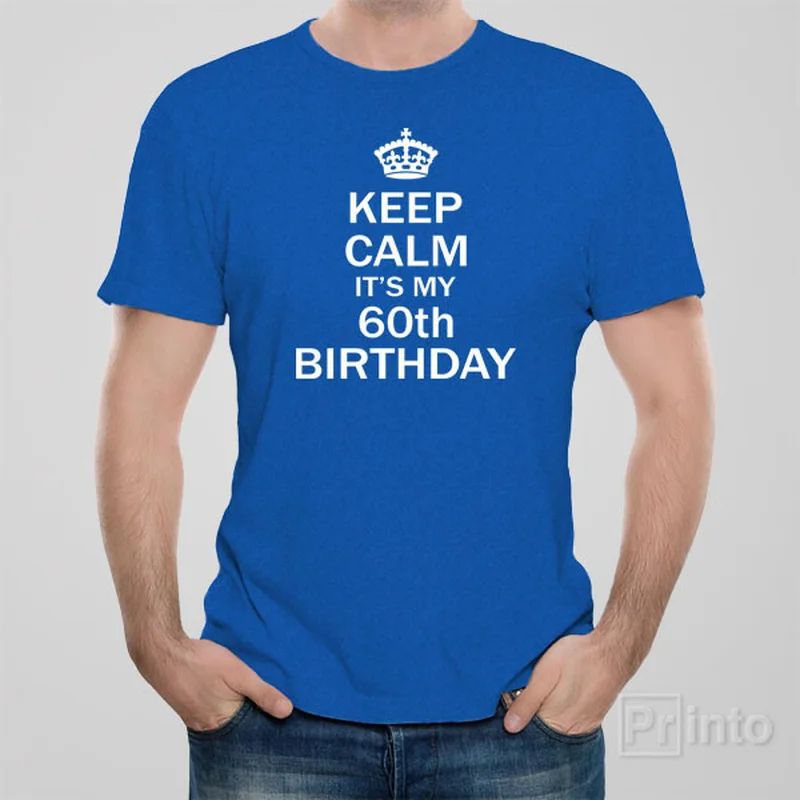 animal couple t-shirts -Keep calm it's my 60th birthday