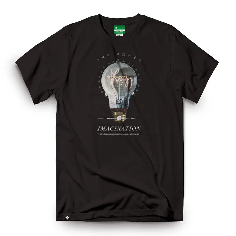 distressed cotton t-shirts -Lrg Power Of Imagination T-Shirt Black