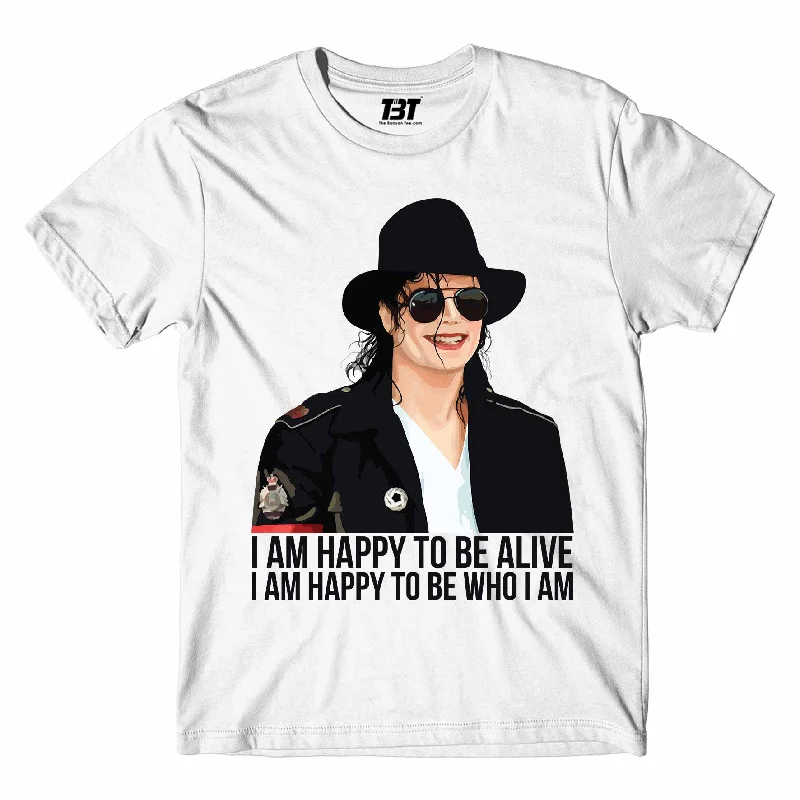 festival cotton t-shirts -Michael Jackson T shirt - Happy To Be Who I Am