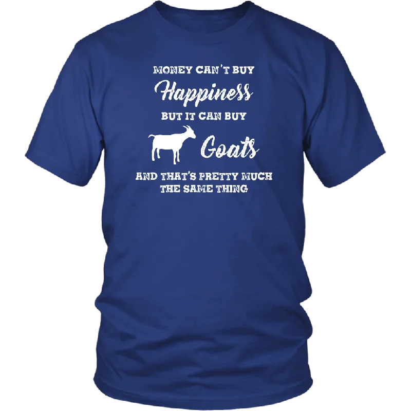 minimalist festival t-shirts -Money can't buy happiness, but it can buy Goats Unisex T-Shirt