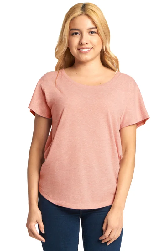 minimalist vintage t-shirts -Next Level Womens Dolman Jersey Short Sleeve Scoop Neck T-Shirt - Desert Pink